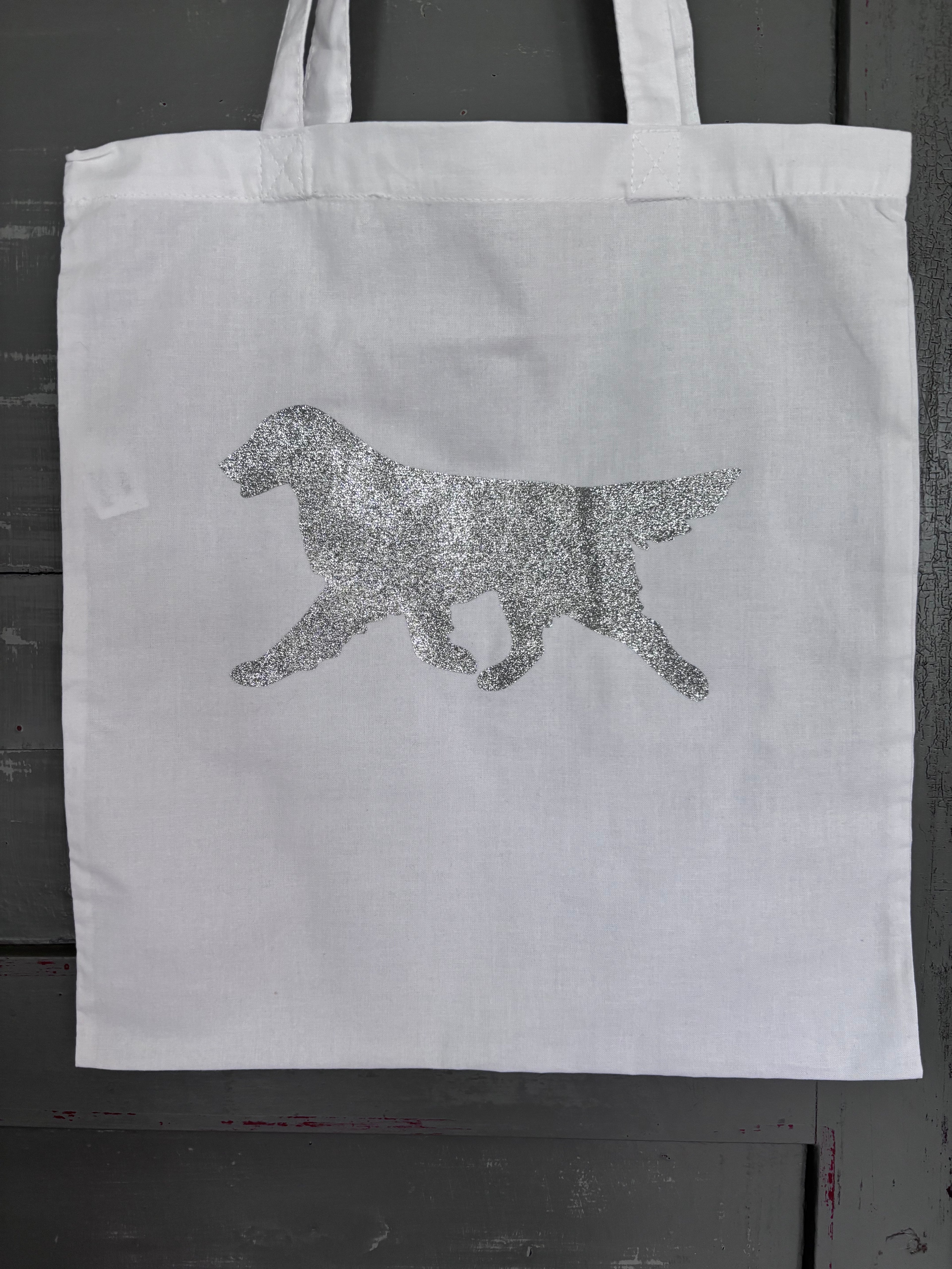 Handlenett flat sølv glitter